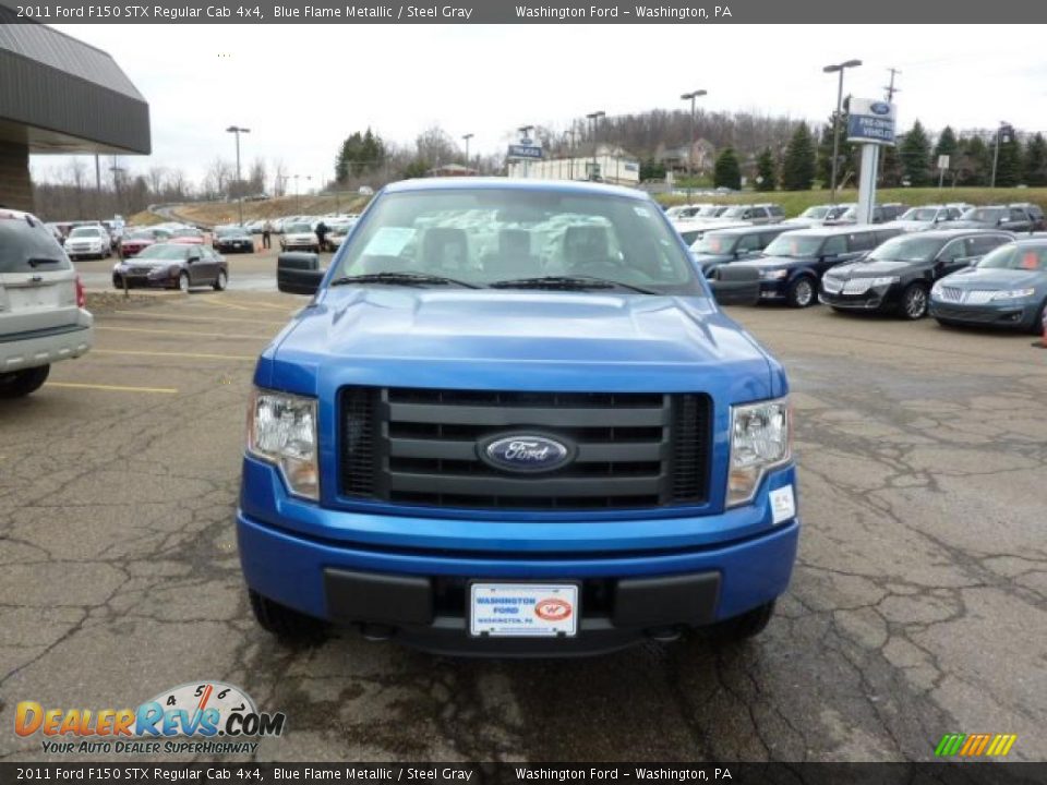 2011 Ford F150 STX Regular Cab 4x4 Blue Flame Metallic / Steel Gray Photo #7