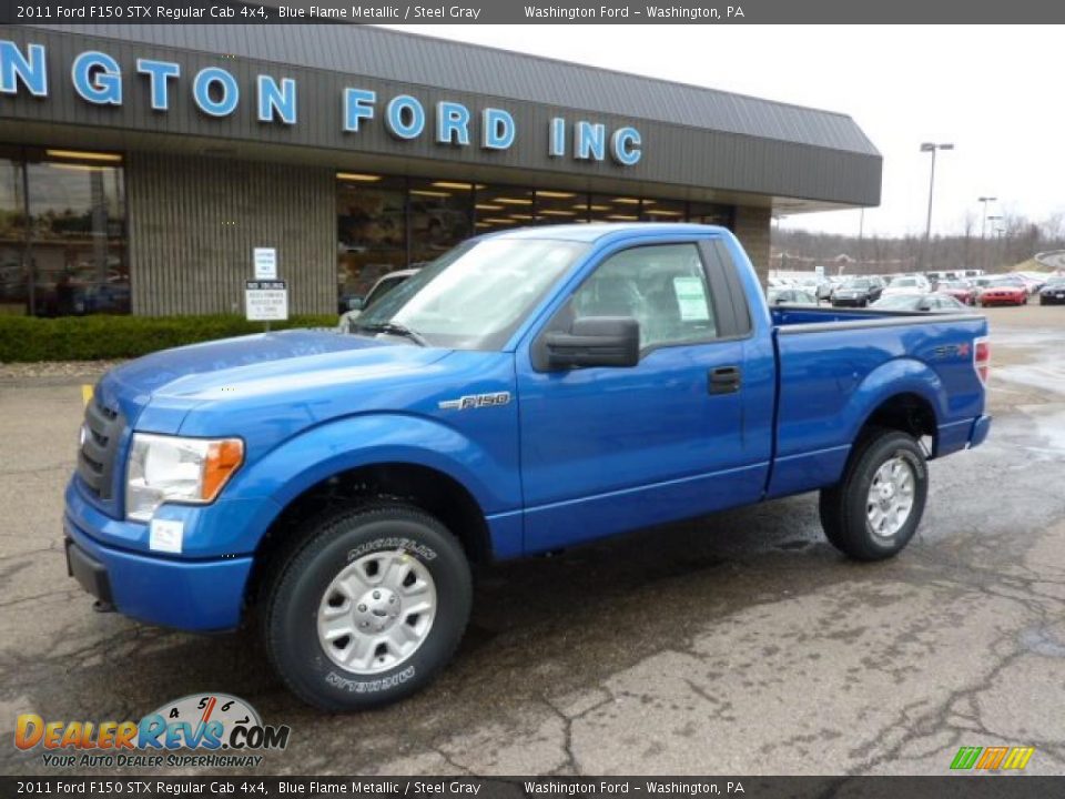 2011 Ford F150 STX Regular Cab 4x4 Blue Flame Metallic / Steel Gray Photo #8