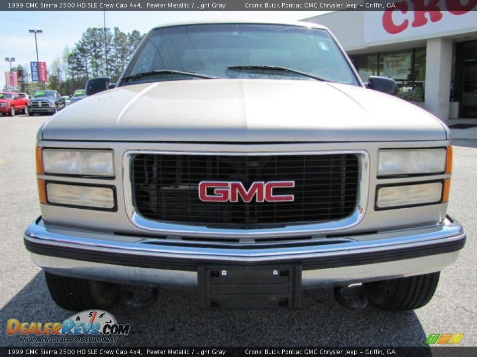 1999 GMC Sierra 2500 HD SLE Crew Cab 4x4 Pewter Metallic / Light Gray Photo #2