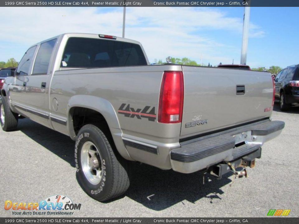 1999 GMC Sierra 2500 HD SLE Crew Cab 4x4 Pewter Metallic / Light Gray Photo #5