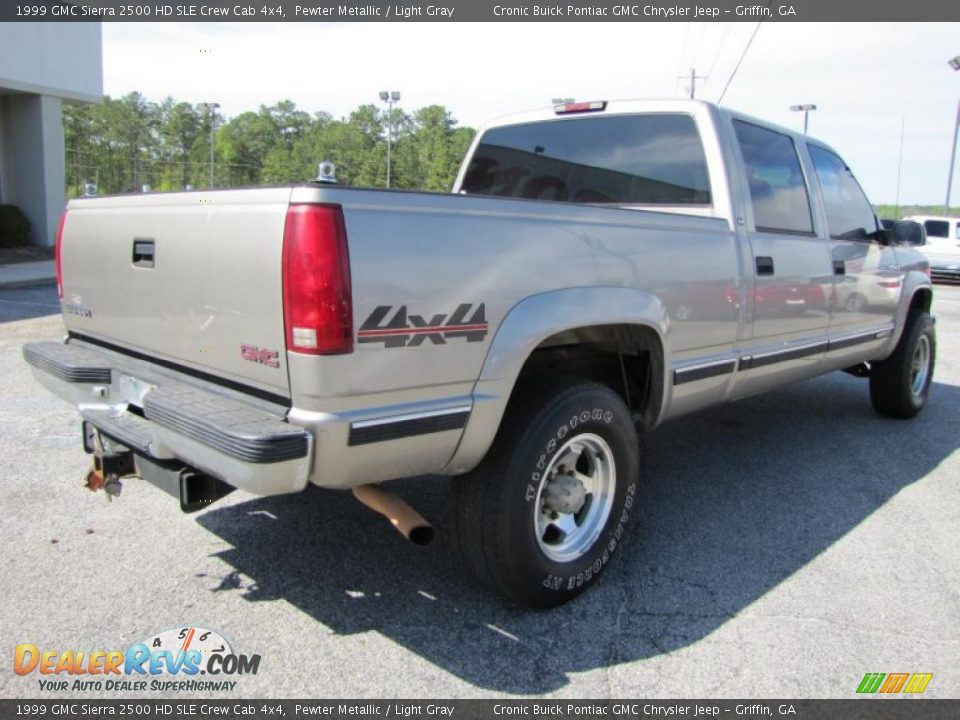 1999 GMC Sierra 2500 HD SLE Crew Cab 4x4 Pewter Metallic / Light Gray Photo #7