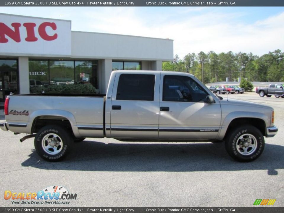 1999 GMC Sierra 2500 HD SLE Crew Cab 4x4 Pewter Metallic / Light Gray Photo #8