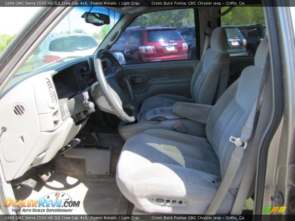 1999 GMC Sierra 2500 HD SLE Crew Cab 4x4 Pewter Metallic / Light Gray Photo #9