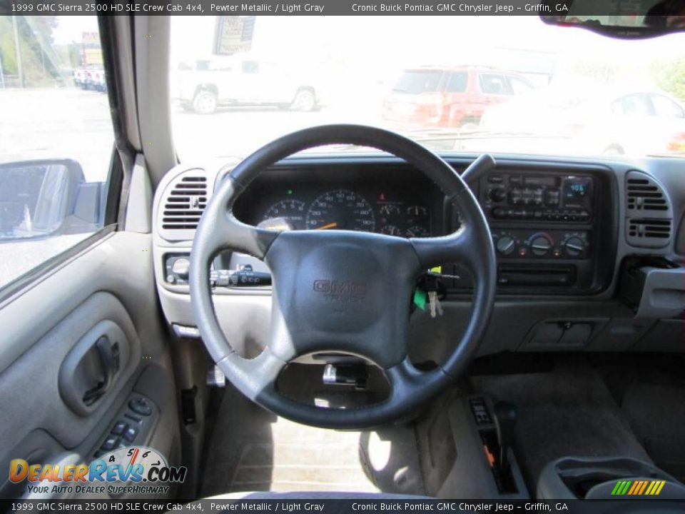 1999 GMC Sierra 2500 HD SLE Crew Cab 4x4 Pewter Metallic / Light Gray Photo #17