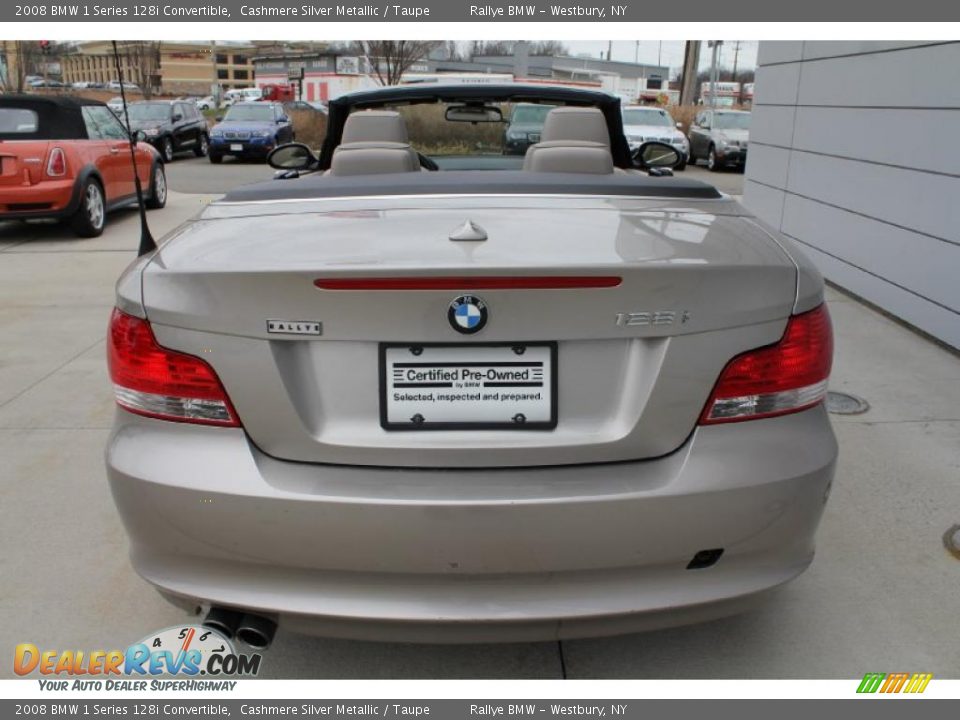 2008 BMW 1 Series 128i Convertible Cashmere Silver Metallic / Taupe Photo #6