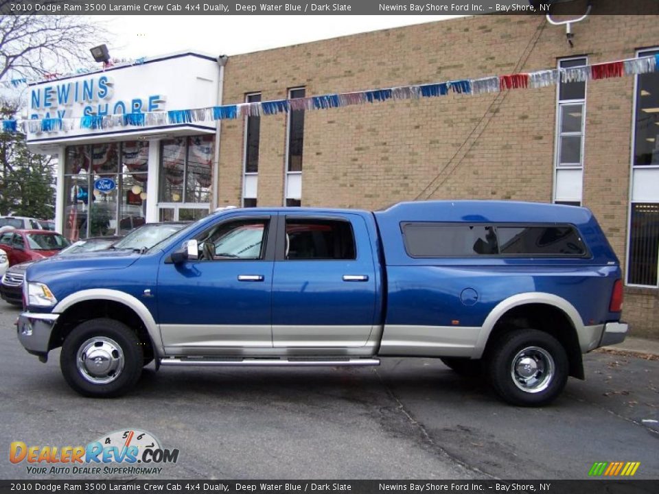 2010 Dodge Ram 3500 Laramie Crew Cab 4x4 Dually Deep Water Blue / Dark Slate Photo #3