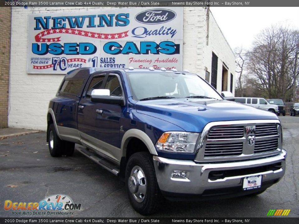 2010 Dodge Ram 3500 Laramie Crew Cab 4x4 Dually Deep Water Blue / Dark Slate Photo #4