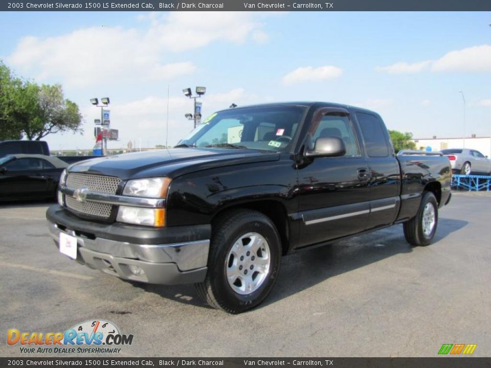 2003 Chevrolet Silverado 1500 LS Extended Cab Black / Dark Charcoal Photo #3