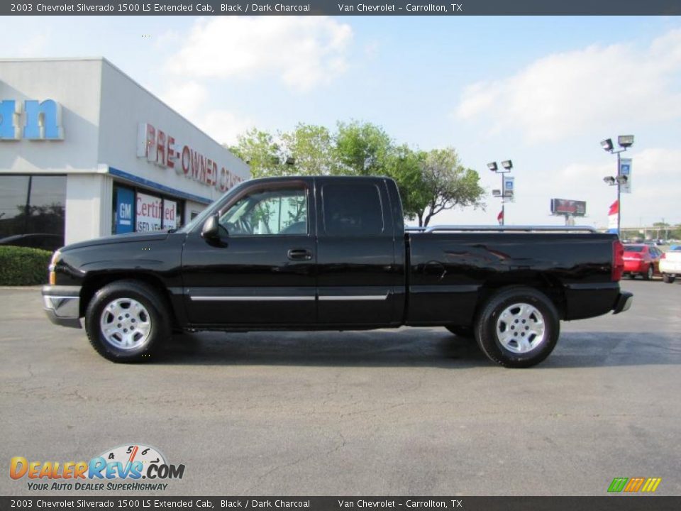 2003 Chevrolet Silverado 1500 LS Extended Cab Black / Dark Charcoal Photo #4