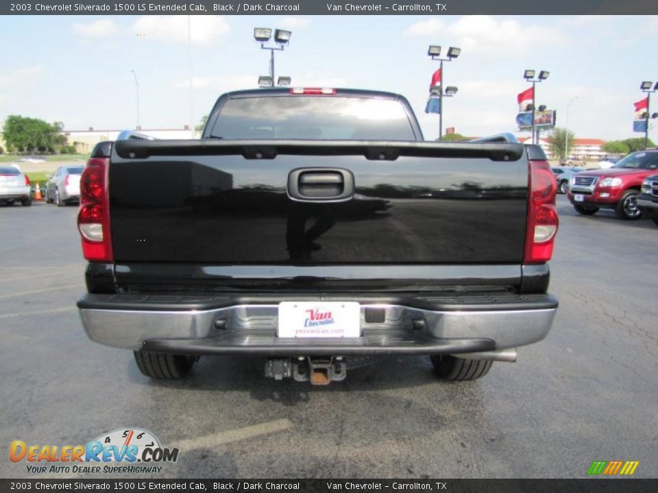 2003 Chevrolet Silverado 1500 LS Extended Cab Black / Dark Charcoal Photo #6