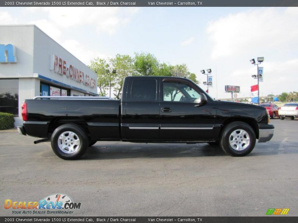 2003 Chevrolet Silverado 1500 LS Extended Cab Black / Dark Charcoal Photo #8