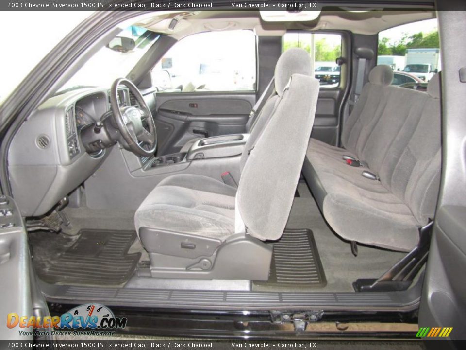 Dark Charcoal Interior - 2003 Chevrolet Silverado 1500 LS Extended Cab Photo #10