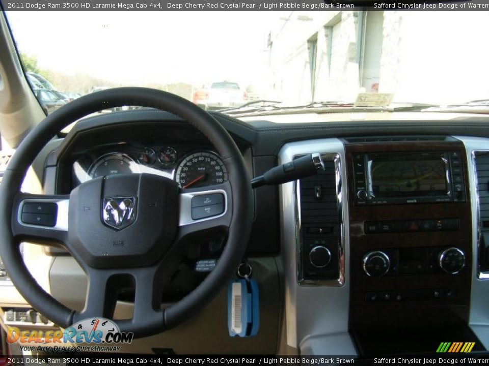 2011 Dodge Ram 3500 HD Laramie Mega Cab 4x4 Deep Cherry Red Crystal Pearl / Light Pebble Beige/Bark Brown Photo #8