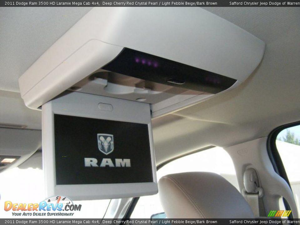 2011 Dodge Ram 3500 HD Laramie Mega Cab 4x4 Deep Cherry Red Crystal Pearl / Light Pebble Beige/Bark Brown Photo #9