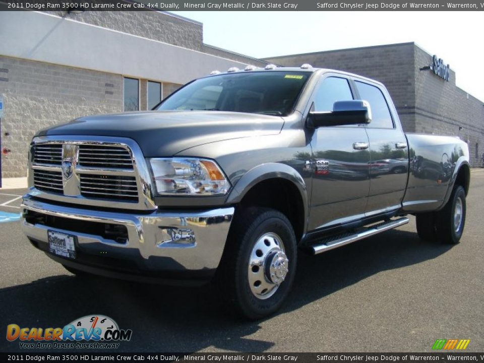 2011 Dodge Ram 3500 HD Laramie Crew Cab 4x4 Dually Mineral Gray Metallic / Dark Slate Gray Photo #1