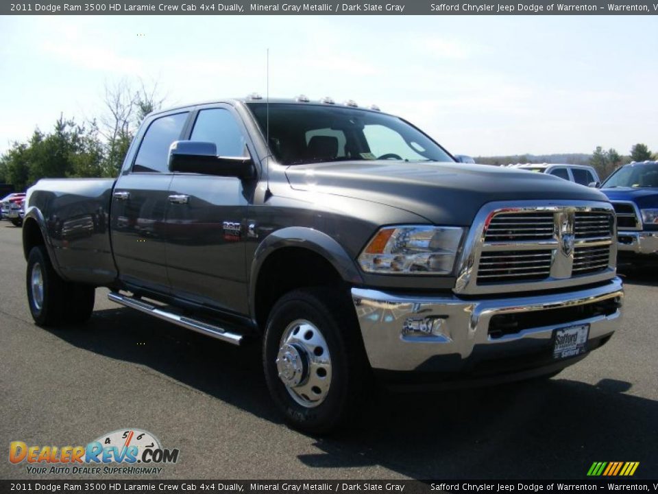2011 Dodge Ram 3500 HD Laramie Crew Cab 4x4 Dually Mineral Gray Metallic / Dark Slate Gray Photo #2