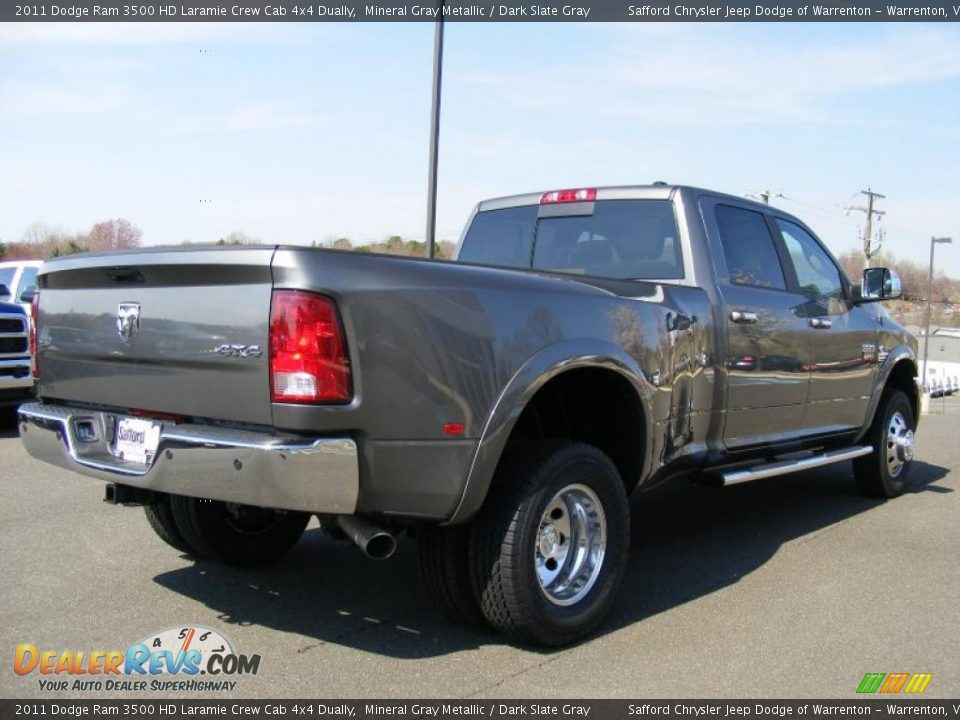2011 Dodge Ram 3500 HD Laramie Crew Cab 4x4 Dually Mineral Gray Metallic / Dark Slate Gray Photo #3
