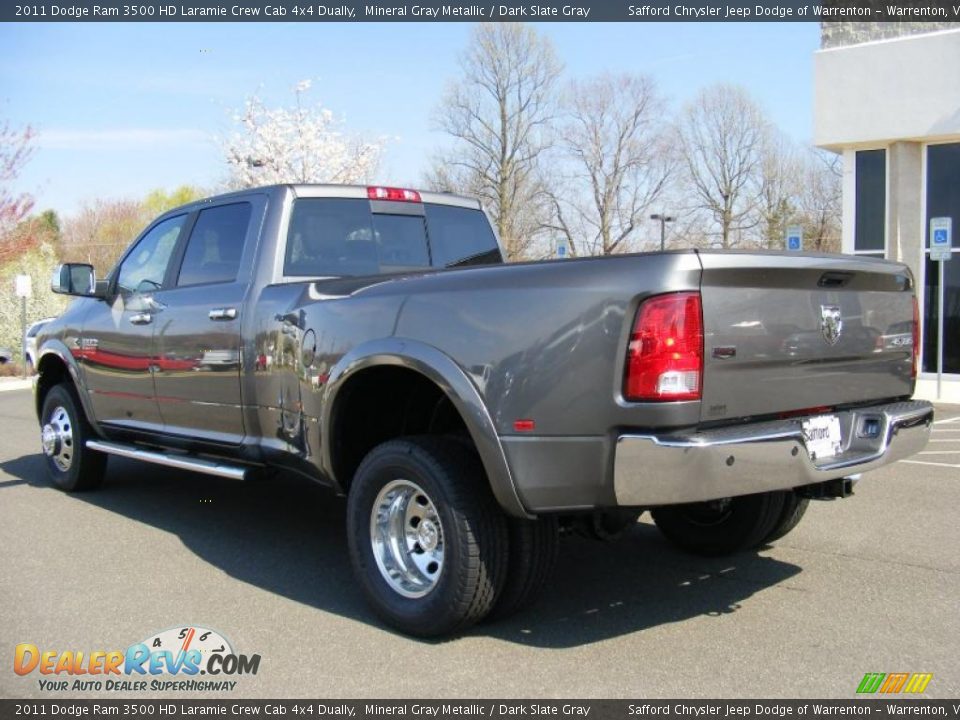 2011 Dodge Ram 3500 HD Laramie Crew Cab 4x4 Dually Mineral Gray Metallic / Dark Slate Gray Photo #4