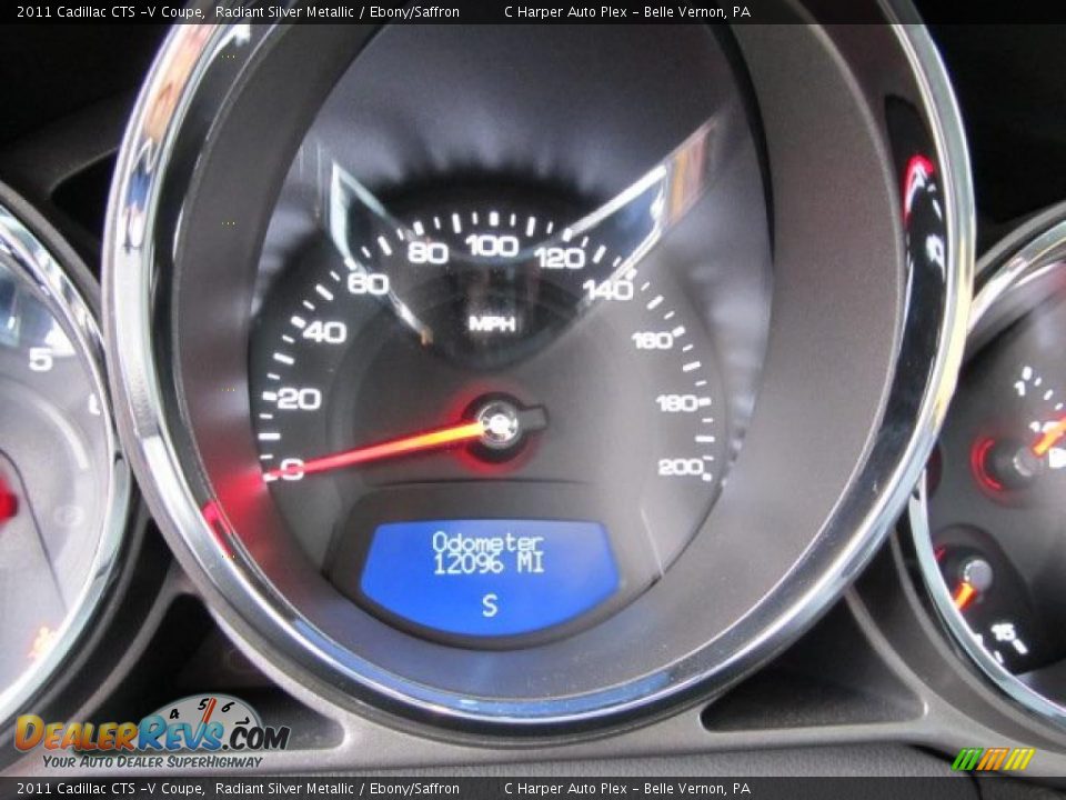 2011 Cadillac CTS -V Coupe Radiant Silver Metallic / Ebony/Saffron Photo #25