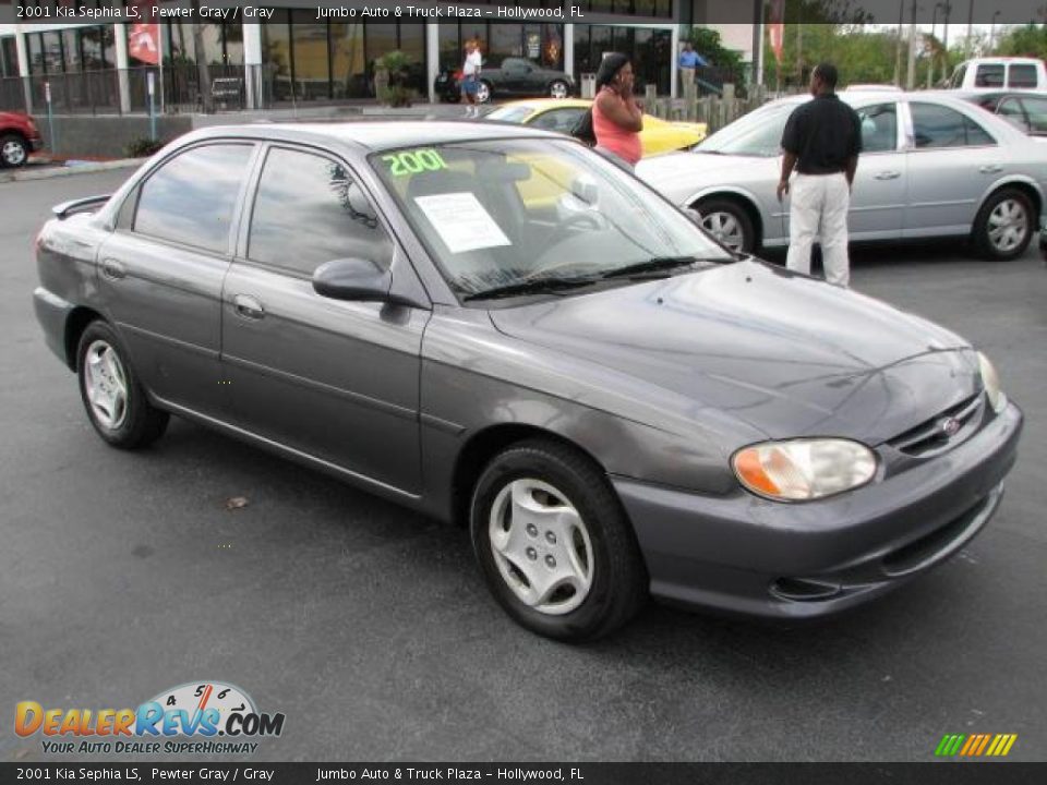 2001 Kia Sephia LS Pewter Gray / Gray Photo #1