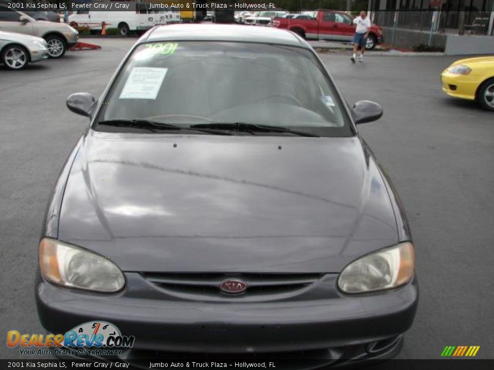 2001 Kia Sephia LS Pewter Gray / Gray Photo #3