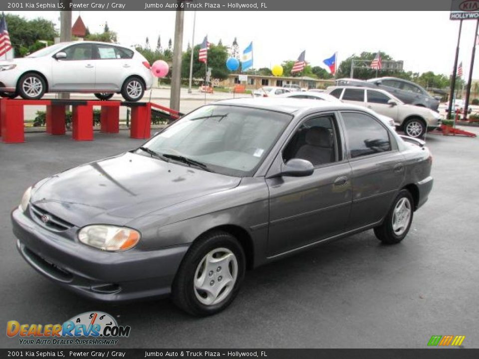 2001 Kia Sephia LS Pewter Gray / Gray Photo #5