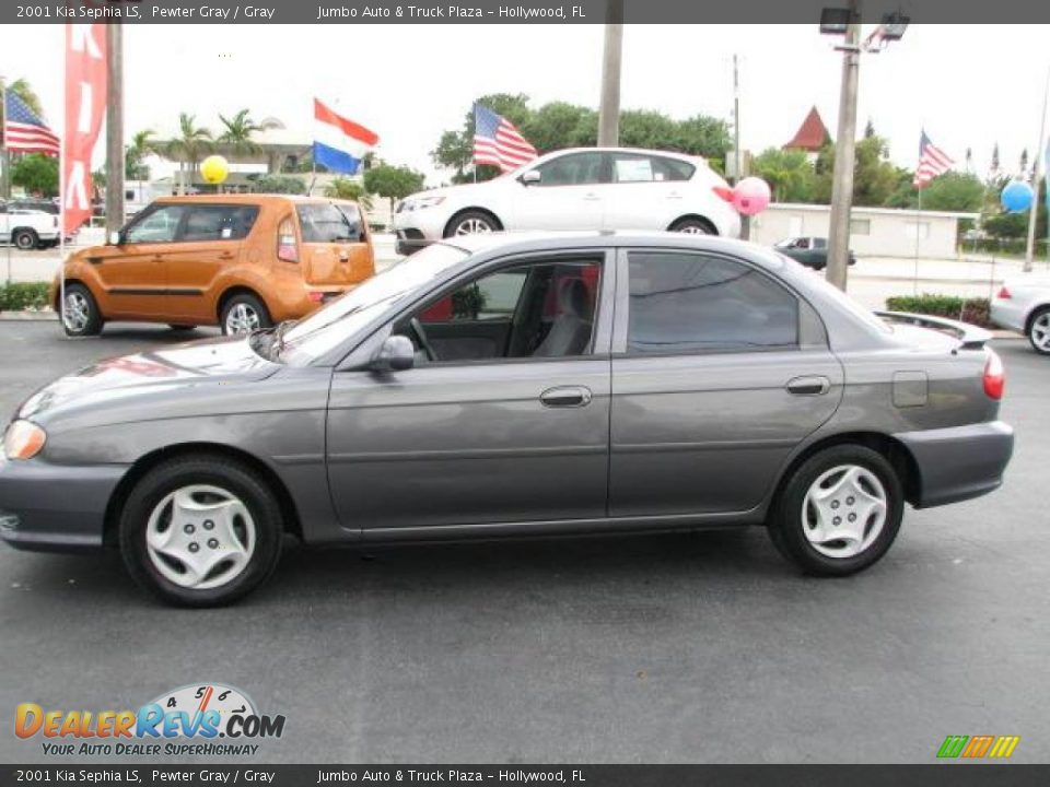 2001 Kia Sephia LS Pewter Gray / Gray Photo #6