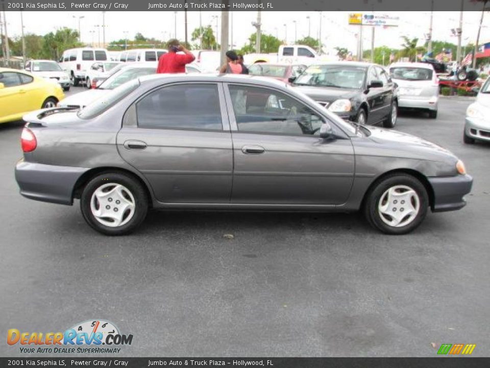 2001 Kia Sephia LS Pewter Gray / Gray Photo #12