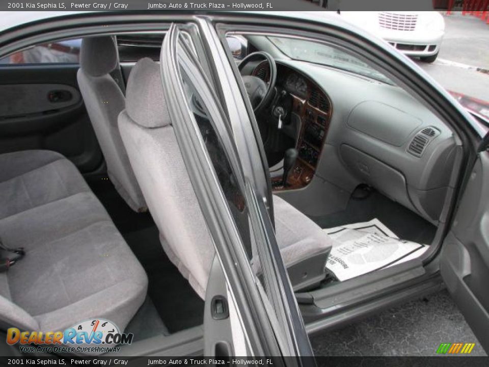 2001 Kia Sephia LS Pewter Gray / Gray Photo #13