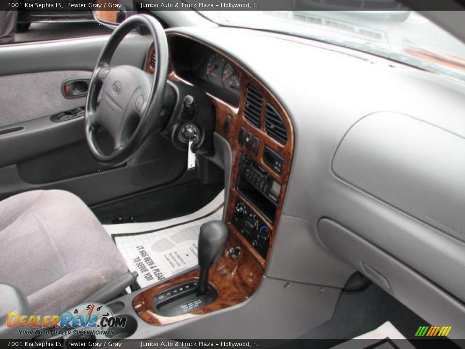 2001 Kia Sephia LS Pewter Gray / Gray Photo #14