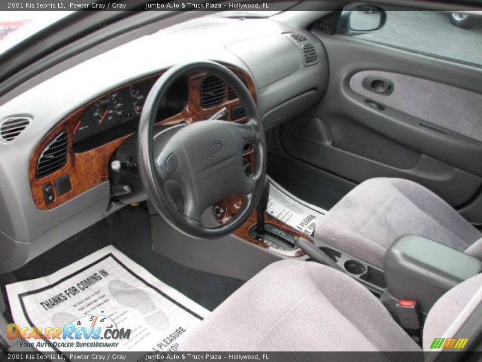 2001 Kia Sephia LS Pewter Gray / Gray Photo #19