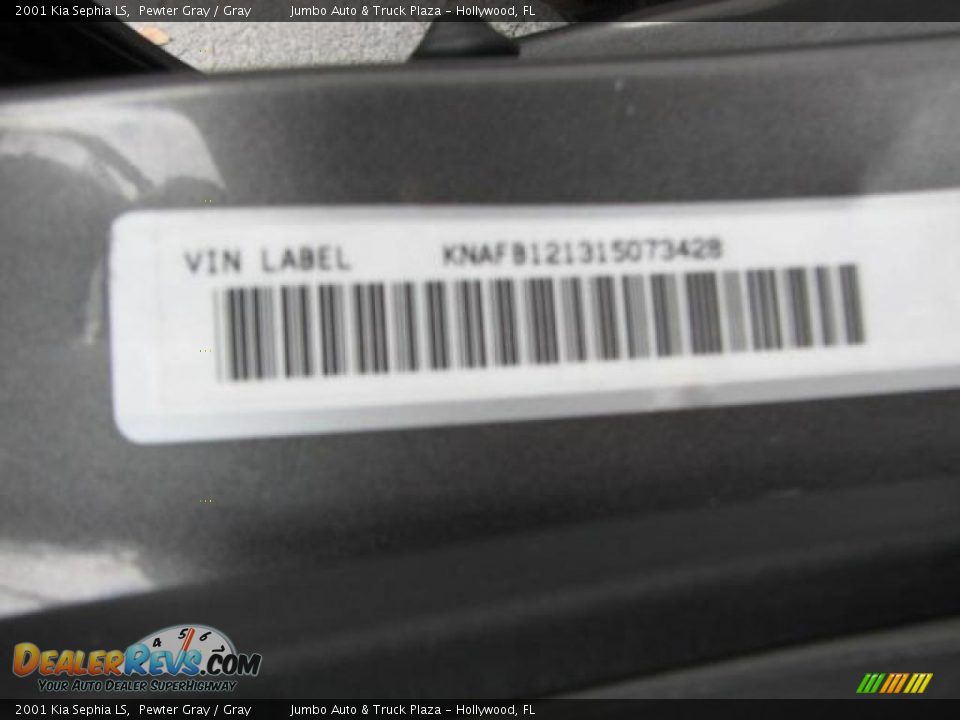 2001 Kia Sephia LS Pewter Gray / Gray Photo #22