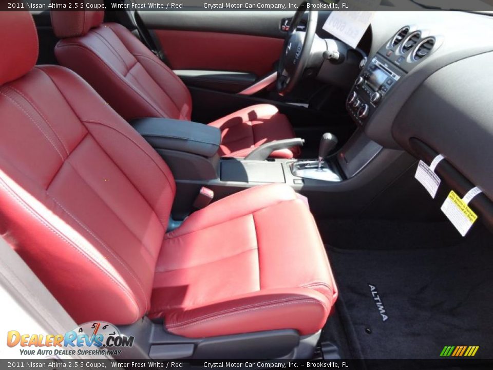 Red Interior - 2011 Nissan Altima 2.5 S Coupe Photo #11