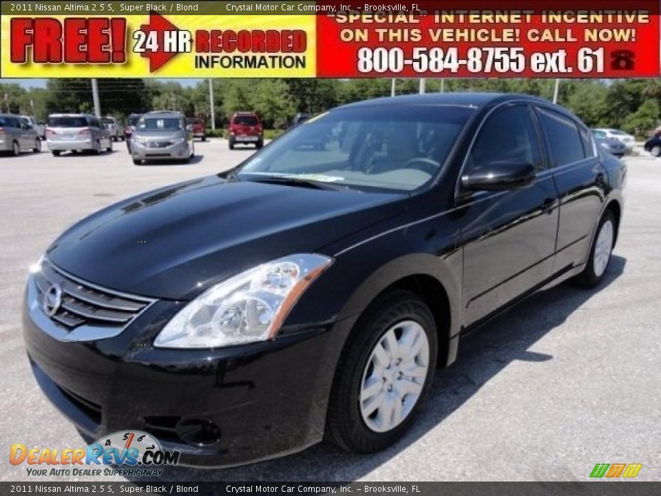 2011 Nissan Altima 2.5 S Super Black / Blond Photo #1