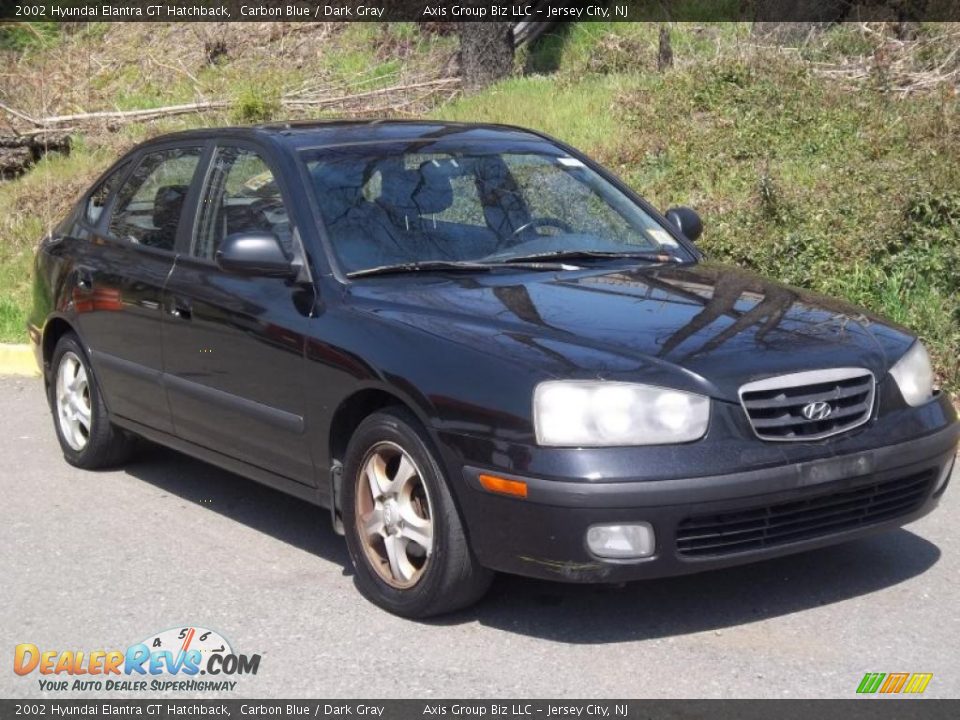 2002 Hyundai Elantra GT Hatchback Carbon Blue / Dark Gray Photo #4