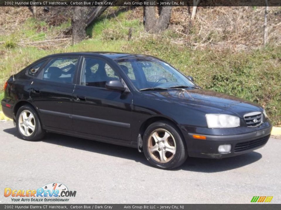 2002 Hyundai Elantra GT Hatchback Carbon Blue / Dark Gray Photo #5