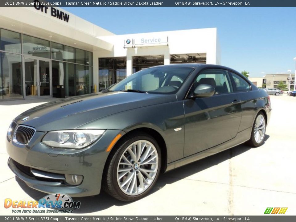 2011 BMW 3 Series 335i Coupe Tasman Green Metallic / Saddle Brown Dakota Leather Photo #1