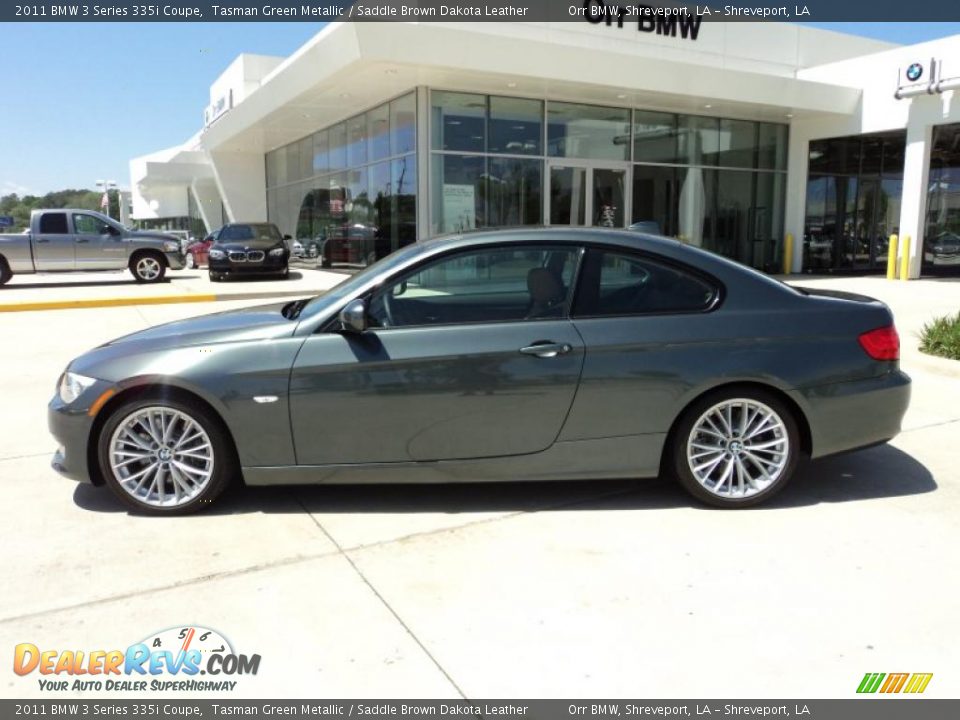 2011 BMW 3 Series 335i Coupe Tasman Green Metallic / Saddle Brown Dakota Leather Photo #3