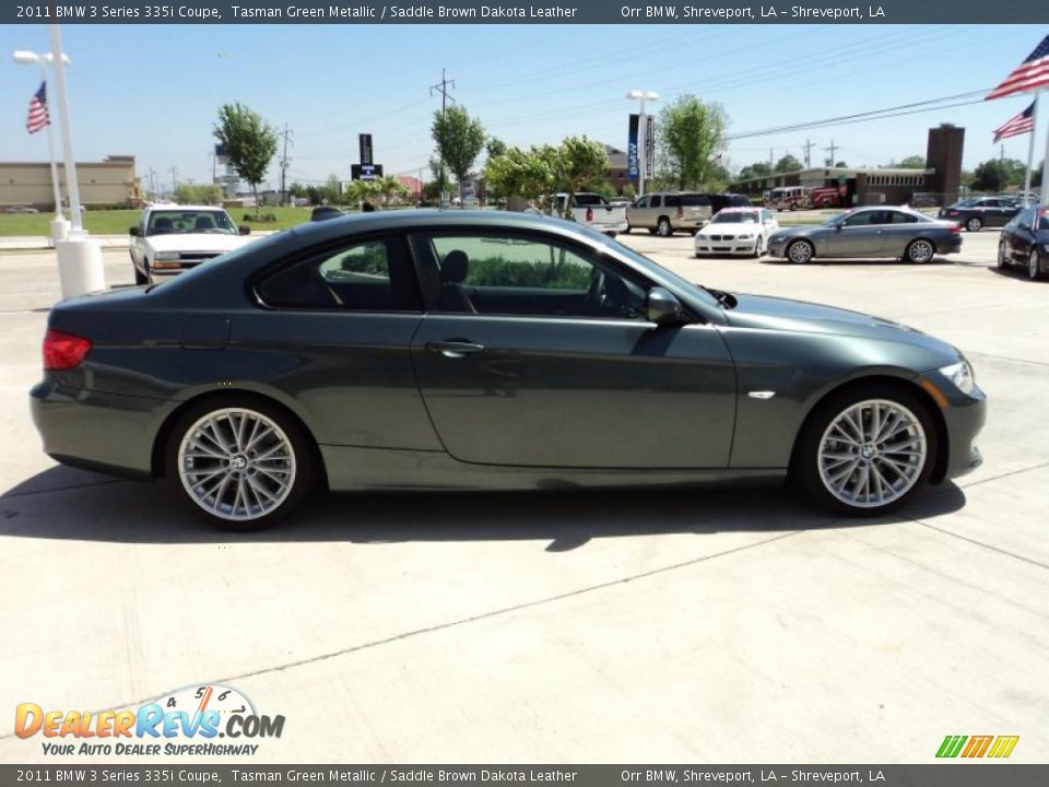 2011 BMW 3 Series 335i Coupe Tasman Green Metallic / Saddle Brown Dakota Leather Photo #4