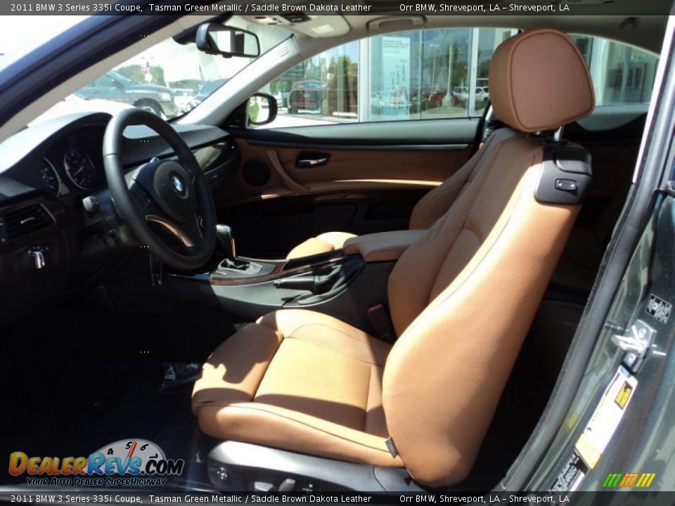 Saddle Brown Dakota Leather Interior - 2011 BMW 3 Series 335i Coupe Photo #7