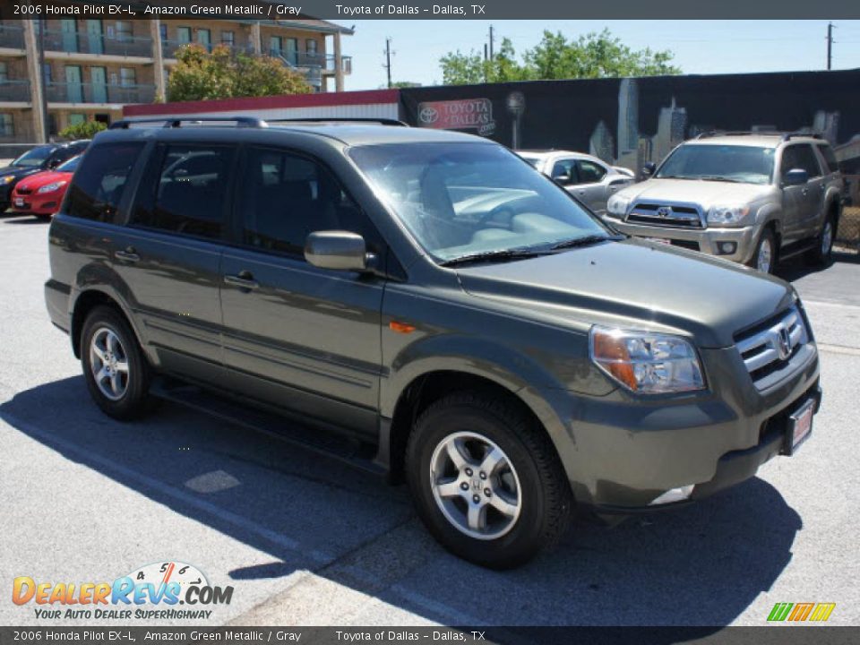 2006 Honda Pilot EX-L Amazon Green Metallic / Gray Photo #6