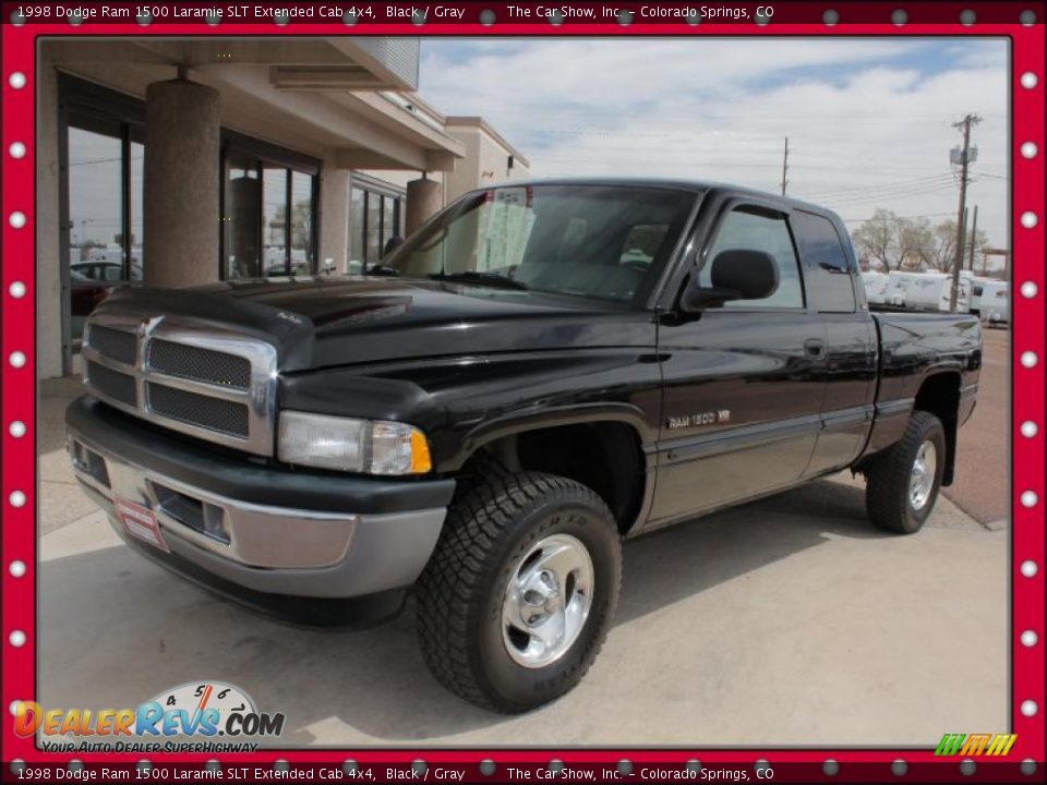 1998 Dodge Ram 1500 Laramie SLT Extended Cab 4x4 Black / Gray Photo #1