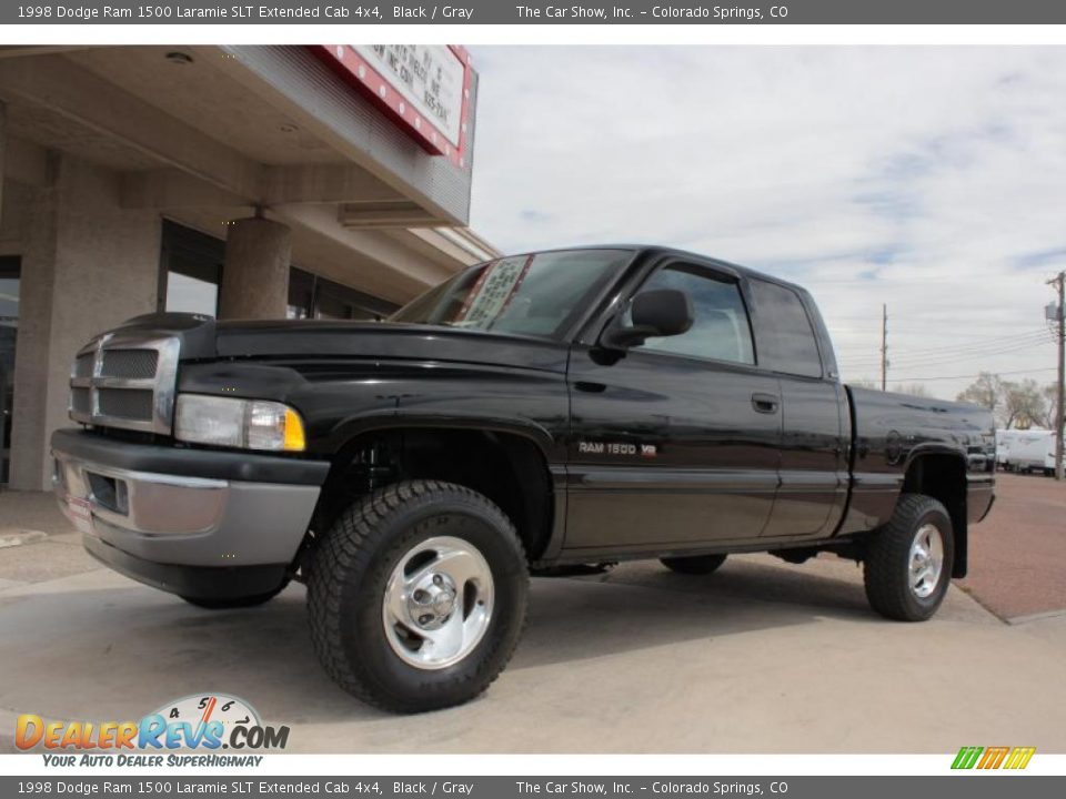 1998 Dodge Ram 1500 Laramie SLT Extended Cab 4x4 Black / Gray Photo #15