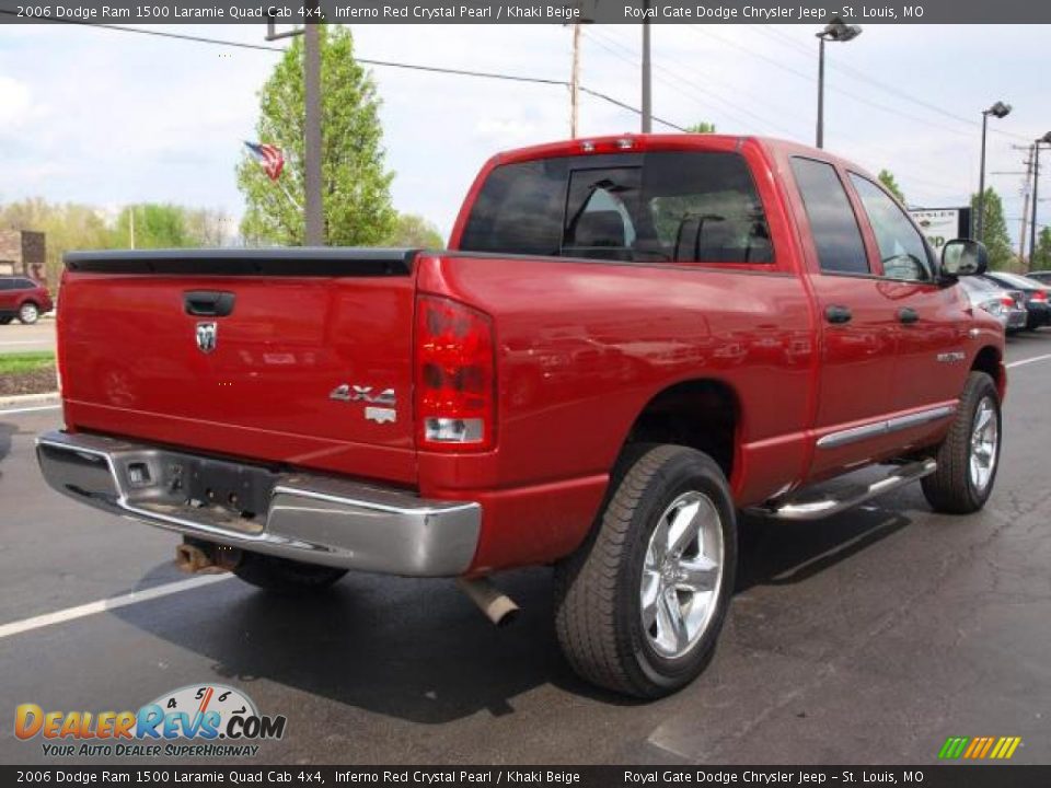 2006 Dodge Ram 1500 Laramie Quad Cab 4x4 Inferno Red Crystal Pearl / Khaki Beige Photo #3