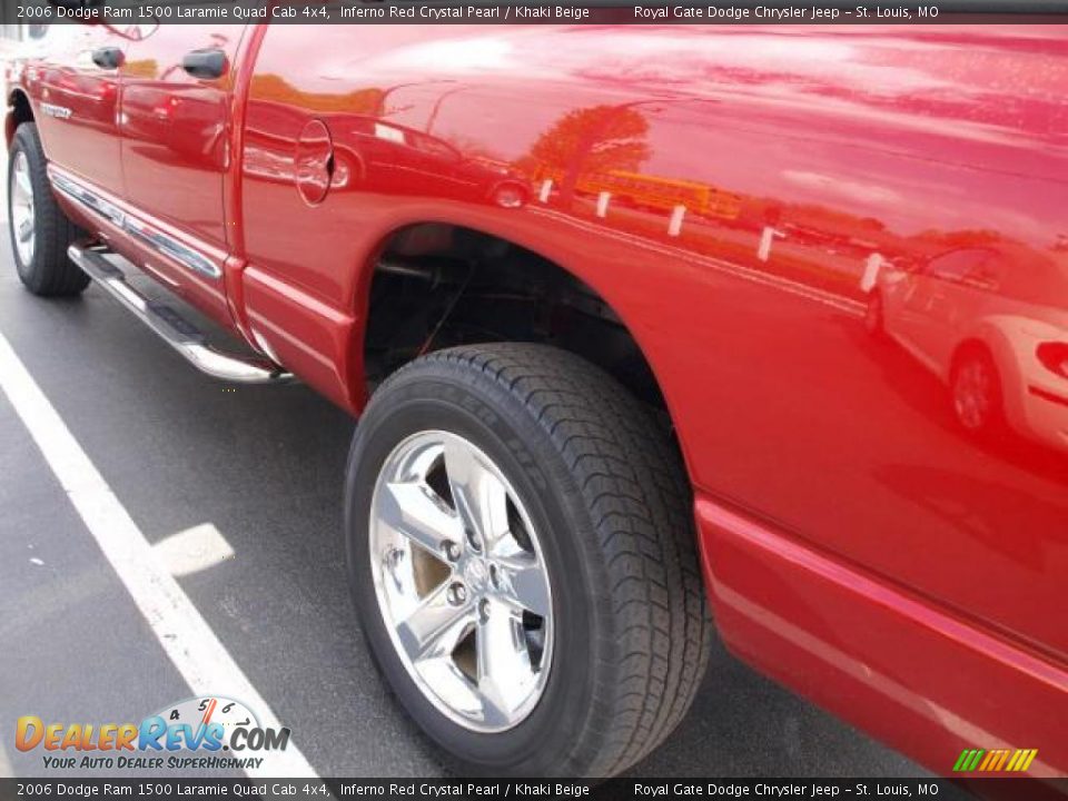 2006 Dodge Ram 1500 Laramie Quad Cab 4x4 Inferno Red Crystal Pearl / Khaki Beige Photo #4