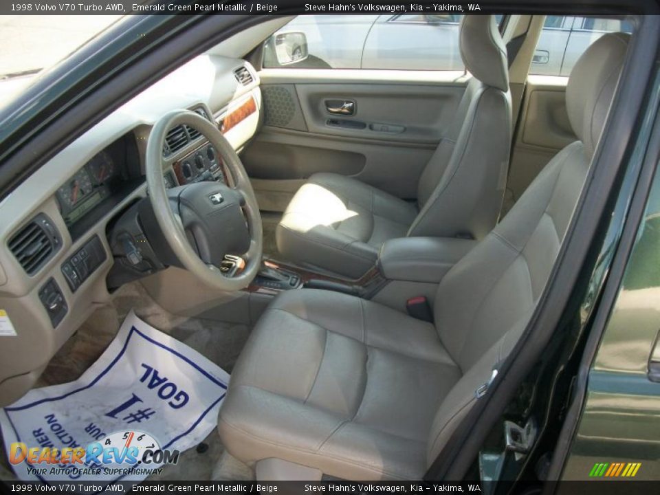 1998 Volvo V70 Turbo AWD Emerald Green Pearl Metallic / Beige Photo #3