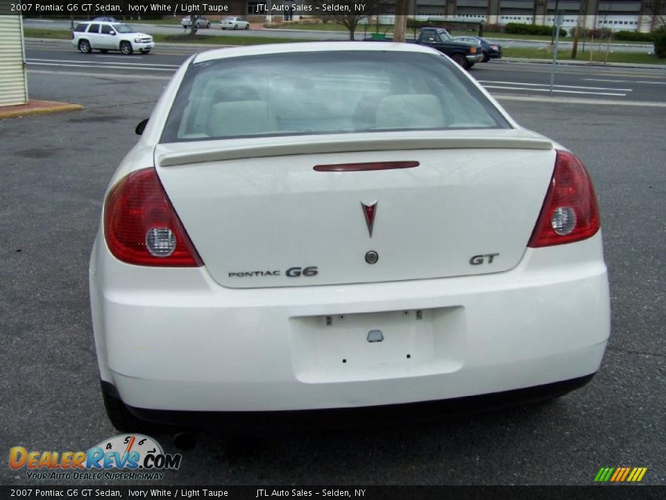 2007 Pontiac G6 GT Sedan Ivory White / Light Taupe Photo #4