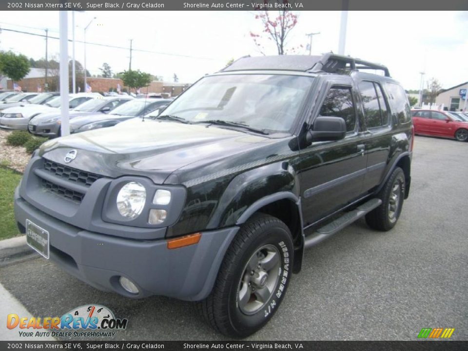 2002 Nissan Xterra SE V6 Super Black / Gray Celadon Photo #1