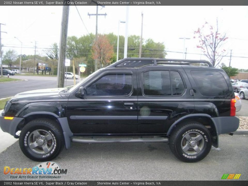 2002 Nissan Xterra SE V6 Super Black / Gray Celadon Photo #2