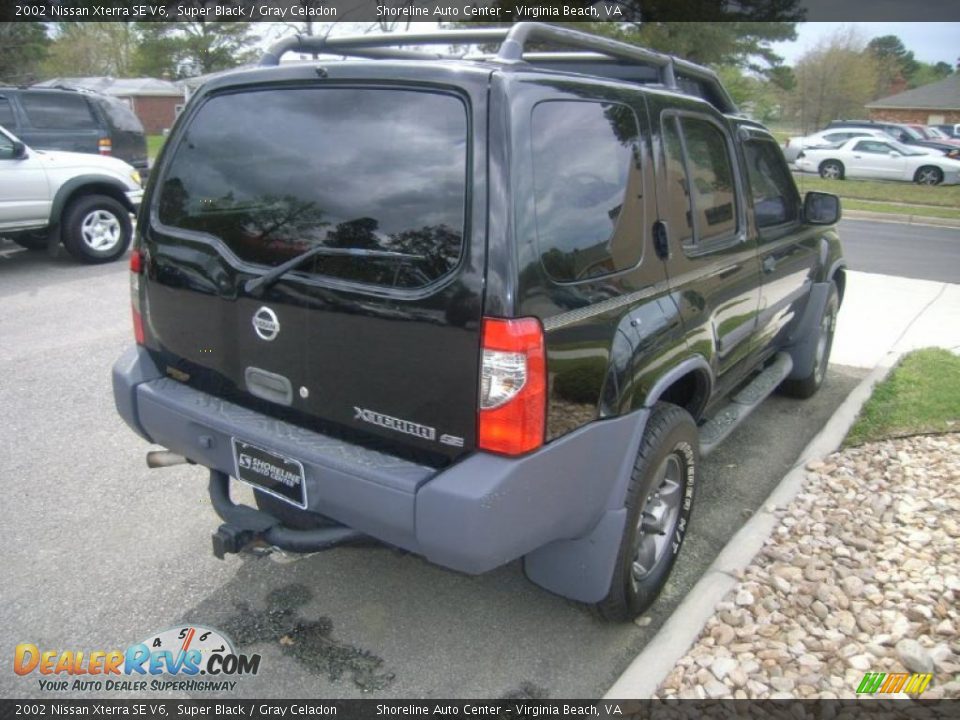 2002 Nissan Xterra SE V6 Super Black / Gray Celadon Photo #5